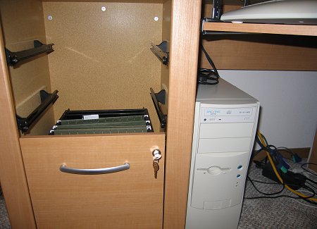 Desk with drawers out